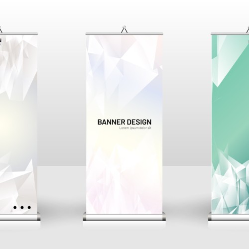 Vertical banner template design. can be used for brochures, covers, publications, etc. the concept of a triangular design background pattern Vertical banner template design. can be used for brochures, covers, publications, etc. the concept of a triangular design background pattern
